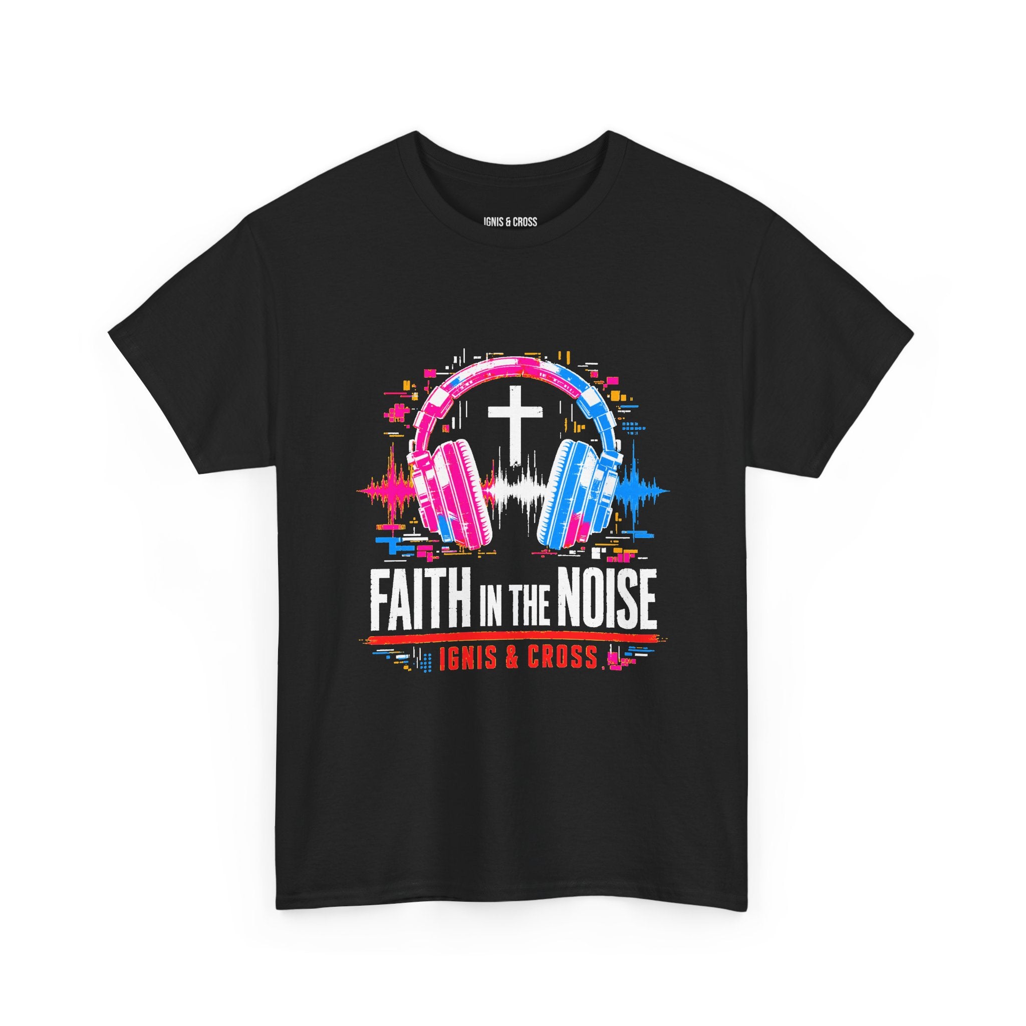Faith in the Noise T-Shirt - Headphones Soundwave Vibrant Graphic Tee