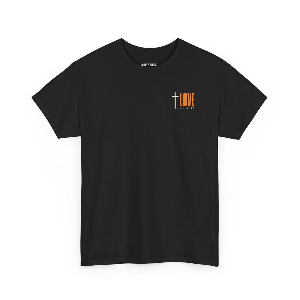 Tiger Graphic Tee — "Love Your Enemies" MT 5:44  Back Print Inspirational Streetwear