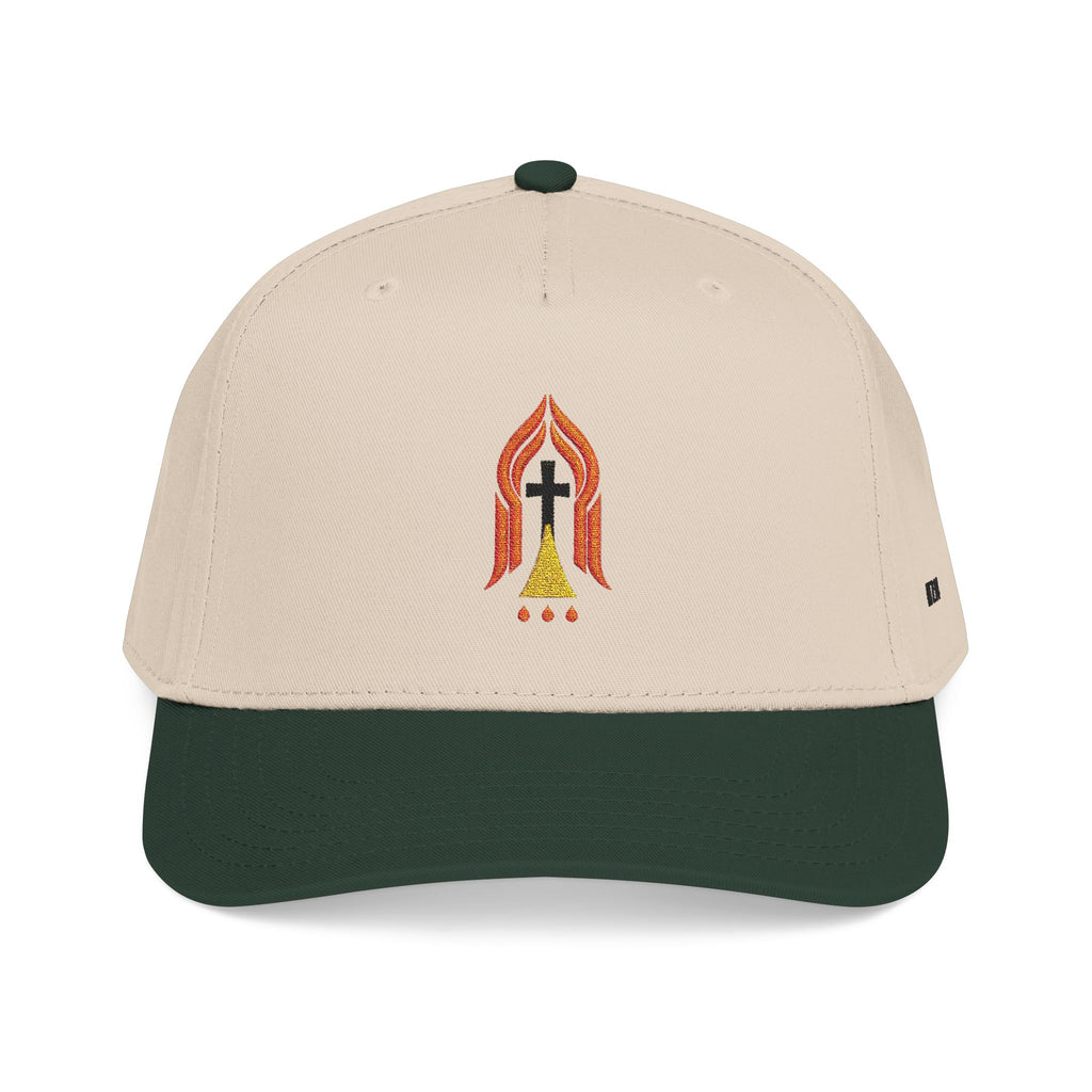 Embroidered 'The Narrow Way' Faith Baseball Cap — MT 7:14 Cross & Flame