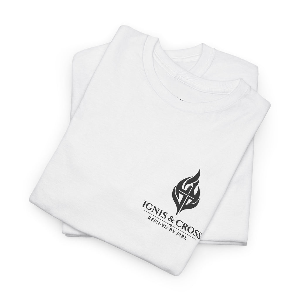 PRAY Graphic Tee — Minimal Christian Prayer T-Shirt with Small Chest Emblem