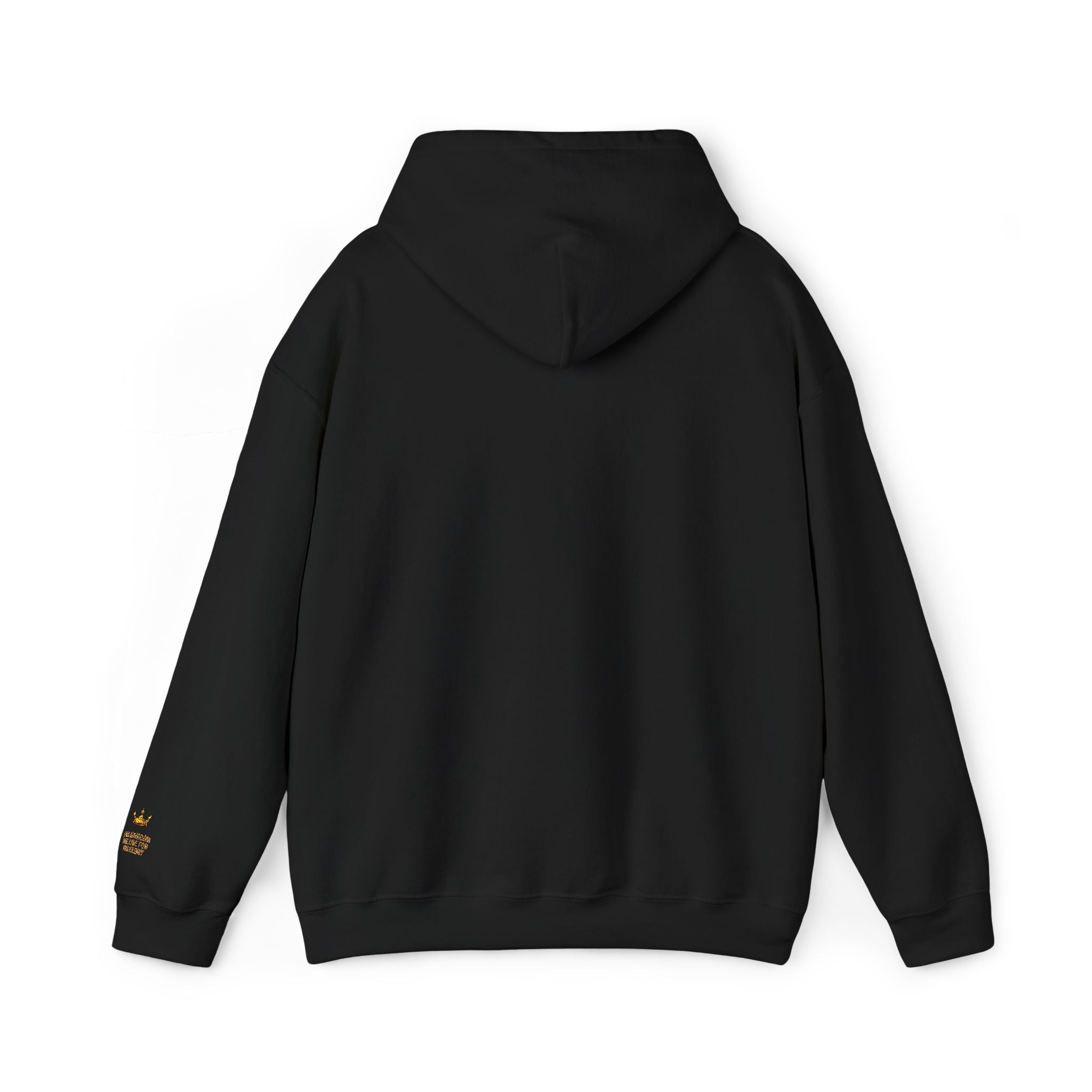 Unisex Hoodie — Golden Emblem IGNIS & CROSS Embroidery -  Sleeve Crown "His Kingdom"