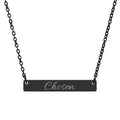 Engraved "Chosen" Bar Necklace — Horizontal Name Pendant