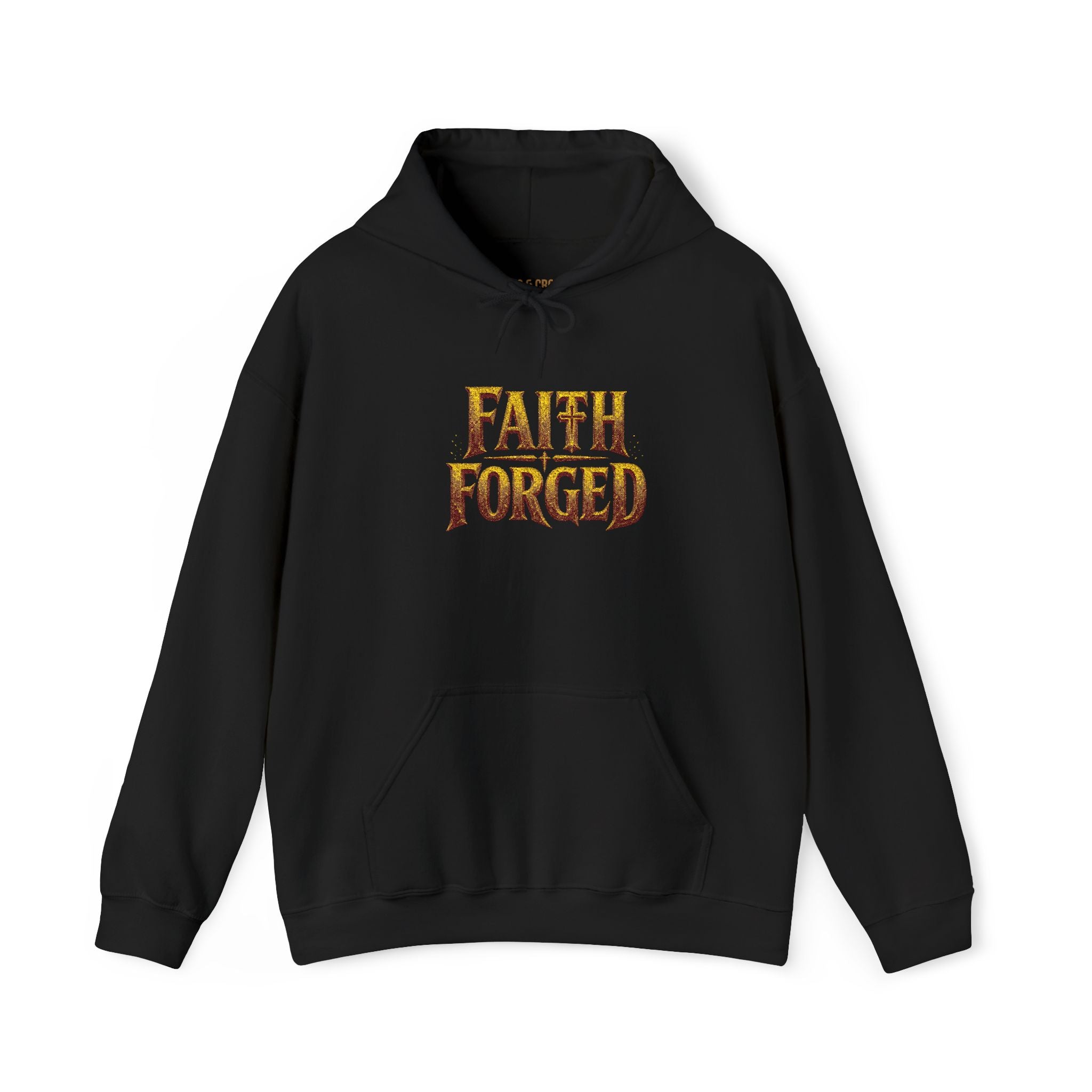 Faith Forged Embroidered Hoodie — Christian Inspirational Pullover