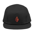 Embroidered Flame Crest 5-Panel Cap — 'Faith Forged'
