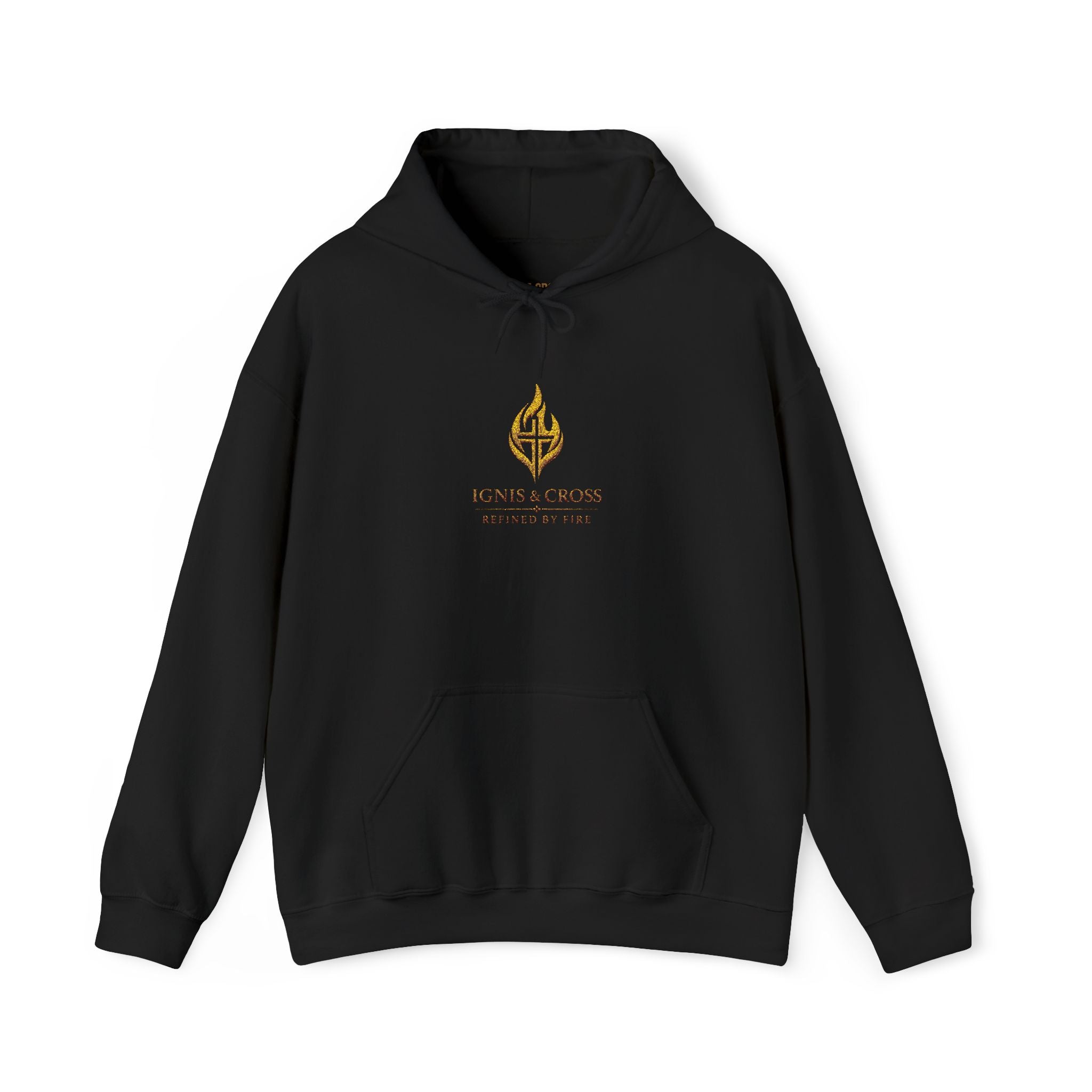 Hoodie — Golden Flame Crest IGNIS & CROSS